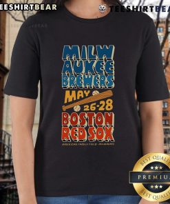 Ladies tee featuring Milwaukee Brewers vs Boston Red Sox May 26-28, 2025, perfect for baseball fans.
