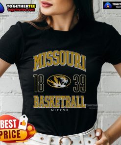 Top Missouri Tigers Basketball Ladies Tee featuring team colors and logo, perfect for fans supporting women's basketball.