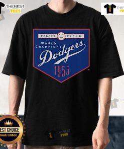 Alt Text: Top Mitchell & Ness Brooklyn Dodgers 1955 World Champions T-Shirt showcasing vintage baseball design and team pride.