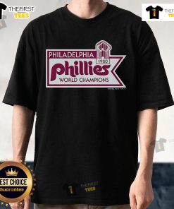 Top Mitchell & Ness Philadelphia Phillies 1980 World Champions T-Shirt featuring vintage design and team logo.