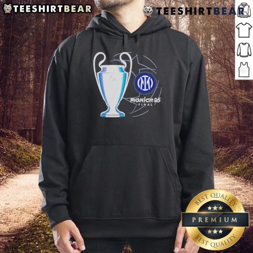 Top Munich 25 UCL Final Inter Milan Hoodie featuring vibrant team colors and logo, perfect for football fans.