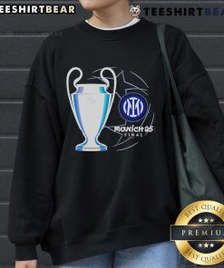 Top Munich 25 UCL Final Inter Milan sweatshirt featuring vibrant team colors and iconic logo for football fans.