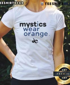 Top Mystics Wear Orange Ladies Tee featuring a stylish design for women who embrace mysticism and vibrant fashion.