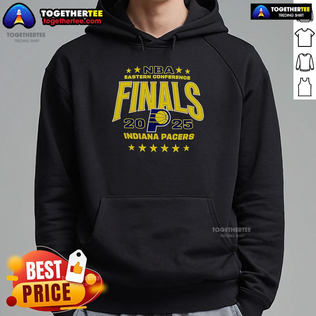 Top Nba Eastern Conference Finals 2025 Indiana Pacers Hoodie 2025 Indiana Pacers hoodie showcasing the team's logo, perfect for NBA Eastern Conference Finals fans.