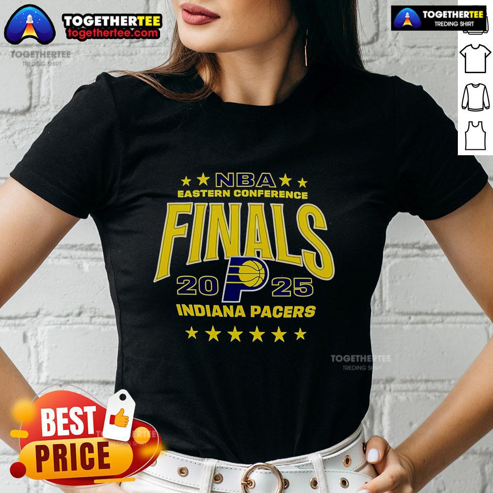 Top Nba Eastern Conference Finals 2025 Indiana Pacers Ladies Tee 2025 NBA Eastern Conference Finals Indiana Pacers ladies tee featuring team colors and logo, perfect for female fans.