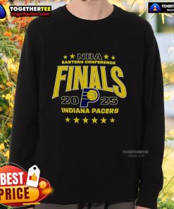 Top NBA Eastern Conference Finals 2025 Indiana Pacers sweatshirt featuring team logo and vibrant colors.
