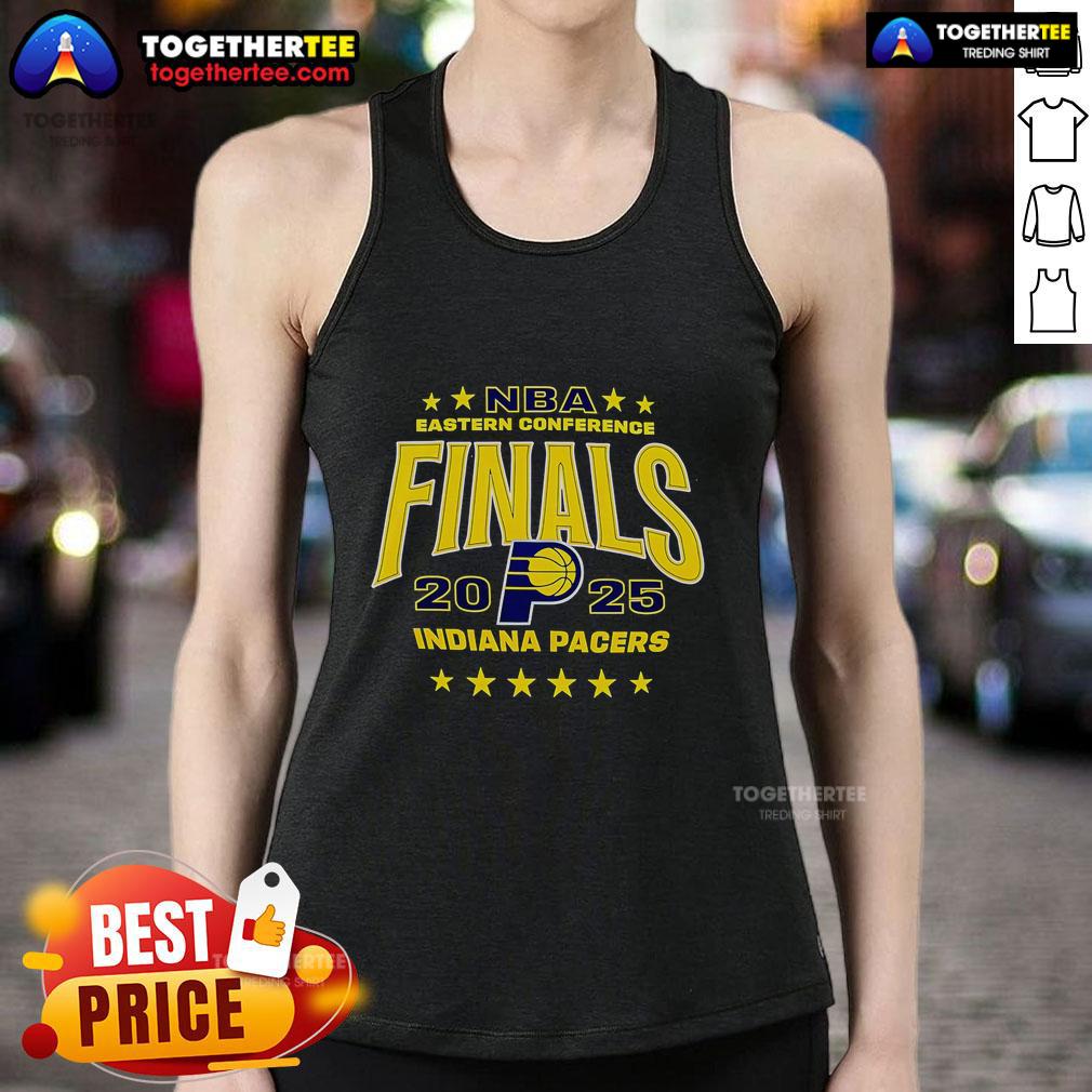 Top Nba Eastern Conference Finals 2025 Indiana Pacers Tank Top 2025 Indiana Pacers tank top featuring team colors and logo for NBA Eastern Conference Finals fans.