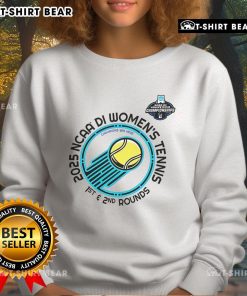 Top NCAA Division I Women's Tennis 1st 2nd Rounds Champion sweatshirt featuring team colors and logo.