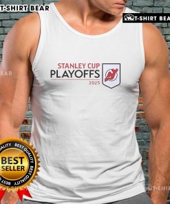 New Jersey Devils 2025 NHL Stanley Cup Playoffs Champions tank top featuring team logo and vibrant colors.