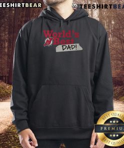 Alt Text: Top New Jersey Devils World's Best Dad Hoodie in red, featuring team logo and stylish design for proud dads.