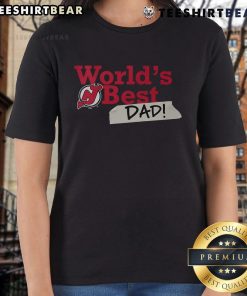 Alt Text: Top New Jersey Devils World's Best Dad Ladies Tee featuring team colors and logo, perfect for proud fans.