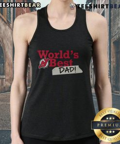 Alt Text: Top New Jersey Devils World's Best Dad Tank Top featuring team colors and logo, perfect for proud dads.