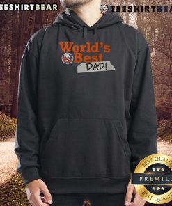 Top New York Islanders World's Best Dad hoodie featuring team colors and logo, perfect gift for hockey dads.