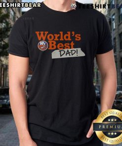 Top New York Islanders Worlds Best Dad T-Shirt featuring team colors and logo, perfect for proud hockey dads.
