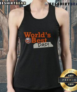 Top New York Islanders World's Best Dad Tank Top featuring team colors and logo, perfect for proud dads and hockey fans.