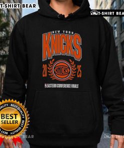 Alt Text: Top New York Knicks 2025 NBA Eastern Conference Finals hoodie featuring bold team logo and vibrant colors.