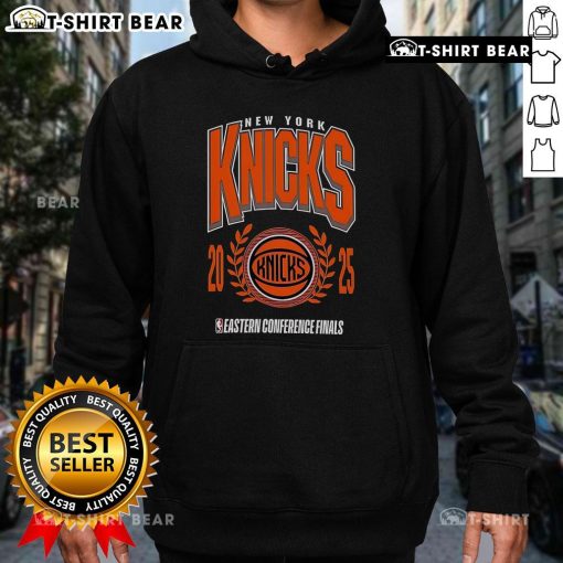 Alt Text: Top New York Knicks 2025 NBA Eastern Conference Finals hoodie featuring bold team logo and vibrant colors.