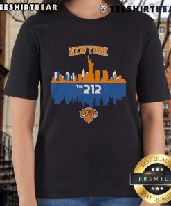 Top New York Knicks The 212 Skyline Ladies Tee featuring a stylish skyline design in Knicks colors for fans.