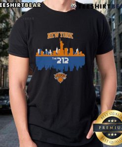 Top New York Knicks The 212 Skyline T-Shirt featuring the iconic NYC skyline and team colors for passionate fans.