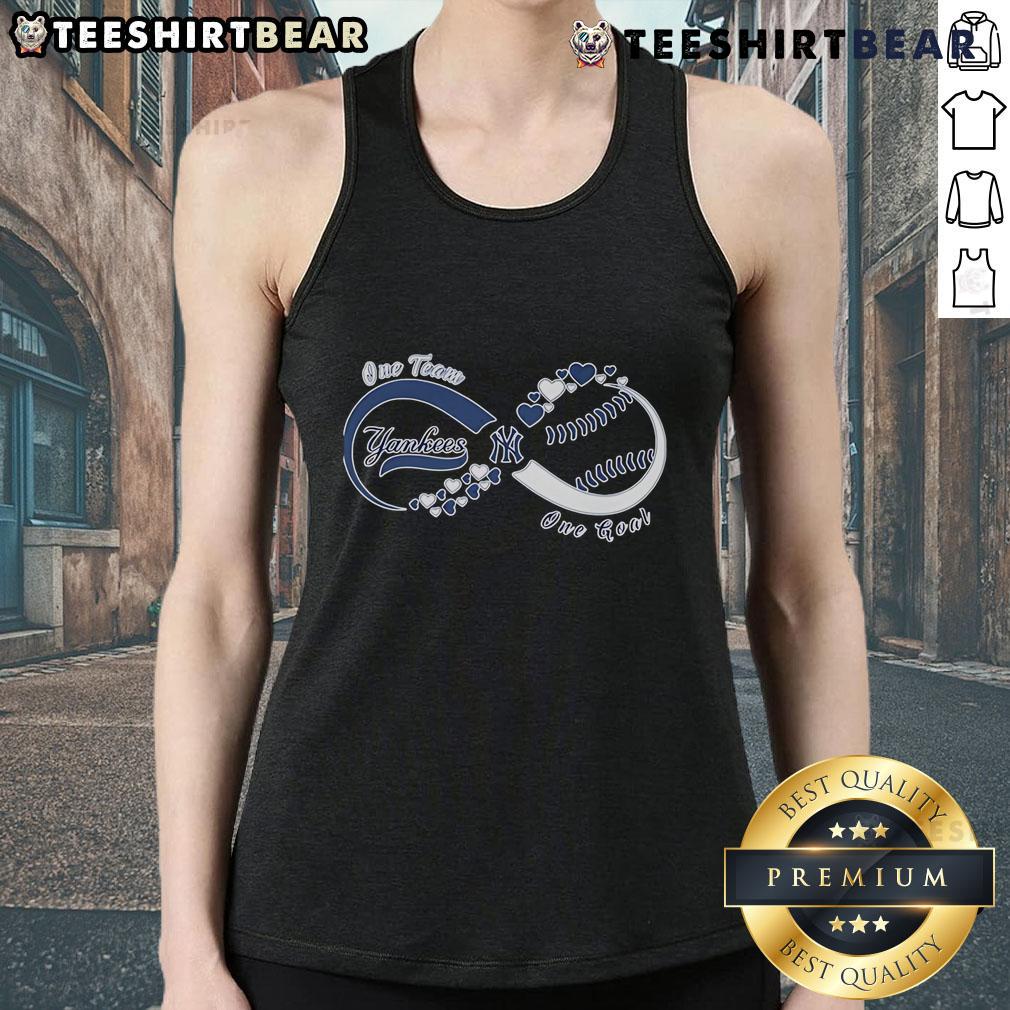 Top New York Yankees One Team. One Goal One Love Tank Top Top New York Yankees tank top featuring 'One Team. One Goal. One Love.' slogan, perfect for fans and summer wear.
