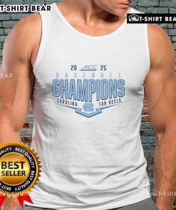 Top North Carolina Tar Heels 2025 ACC Baseball Conference Tournament Champions wearing playoff pitch tank top.