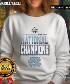 Top North Carolina Tar Heels 2025 NCAA DI Women's Tennis National Champions sweatshirt featuring team logo and vibrant colors.
