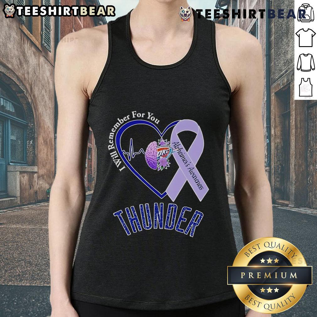 Top Okc Thunder I Will Remember For You Alzheimer'S Awareness Ribbon Tank Top Top OKC Thunder I Will Remember For You Alzheimer's Awareness Ribbon Tank Top promoting awareness and support for Alzheimer's.