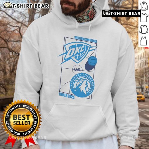 Stylish hoodie featuring the Oklahoma City Thunder logo for the 2025 Western Conference Finals matchup.