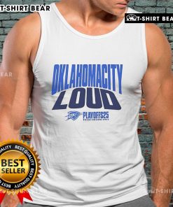 Top Oklahoma City Thunder LOUD Playoffs 2025 tank top featuring bold team graphics and vibrant colors.
