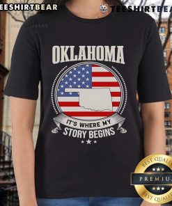 Top Oklahoma: It's Where My Story Begins - USA Ladies Tee showcasing stylish design and vibrant colors for women.