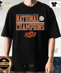 Top Oklahoma State Cowgirls 2025 NCAA Women's Tennis National Champions T-Shirt featuring team colors and logo.