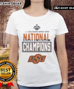 Top Oklahoma State University 2025 NCAA DI Women's Tennis National Champions ladies tee showcasing team pride and victory.