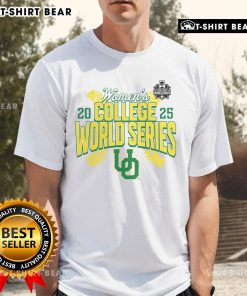 Top Oregon Ducks 2025 NCAA Softball Women's College World Series T-Shirt design featuring team colors and logo.