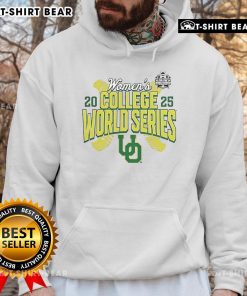 Top Oregon Ducks Softball 2025 NCAA Women's College World Series Hoodie featuring vibrant team colors and logo.