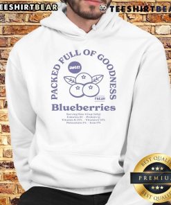 Cozy hoodie featuring a vibrant design of fresh, sweet blueberries, perfect for berry lovers and casual wear enthusiasts.