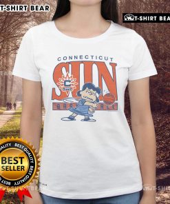 Top Peanuts Lucy X Connecticut Sun ladies tee featuring vibrant graphics and a comfortable fit for fans.