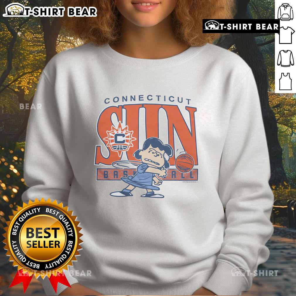 Top Peanuts Lucy X Connecticut Sun Sweatshirt Alt Text: Top Peanuts Lucy X Connecticut Sun sweatshirt featuring vibrant graphics and cozy design for fans and collectors.