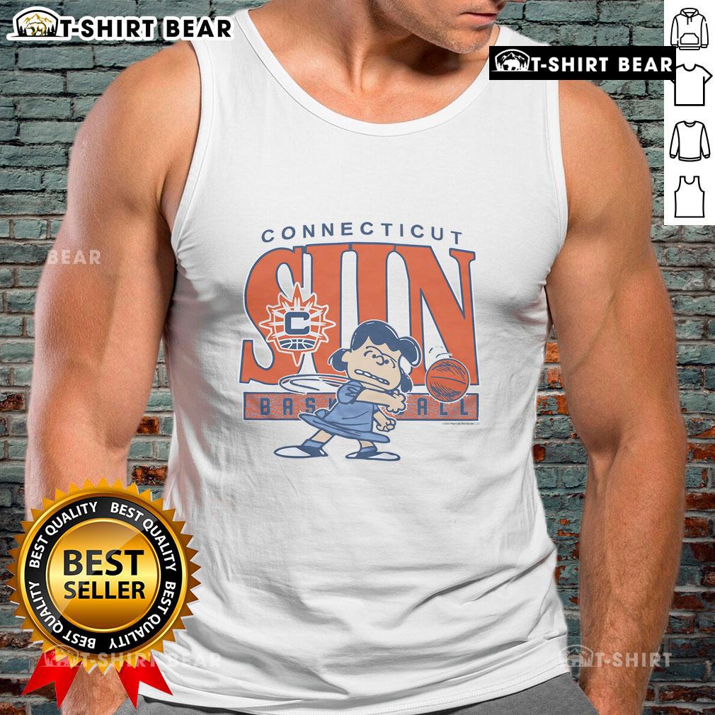 Top Peanuts Lucy X Connecticut Sun Tank Top Alt Text: Top Peanuts Lucy X Connecticut Sun tank top featuring vibrant graphics and a stylish design for fans and sports enthusiasts.