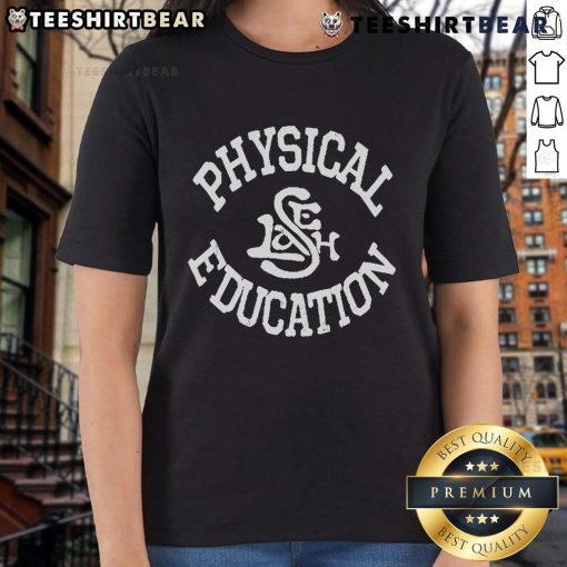 Alt Text: Top Physical Education Ladies Tee featuring breathable fabric and stylish design for active women.
