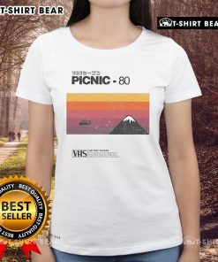 Top Picnic 80 VHS Holiday Season Ladies Tee featuring a vibrant retro design for festive outdoor gatherings.