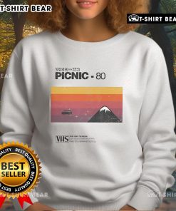 Cozy Top Picnic 80 VHS holiday season sweatshirt, perfect for festive gatherings and winter outings.