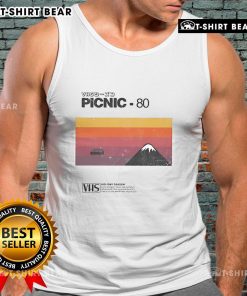 Top Picnic 80 VHS holiday season tank top featuring retro design and vibrant colors, perfect for summer outings.