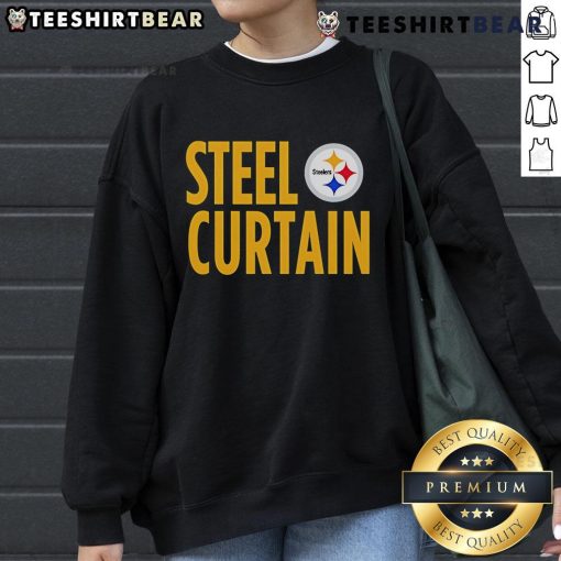 Cozy Top Pittsburgh Steelers Steel Curtain sweatshirt featuring team's logo, perfect for fans on game day.