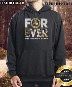 Alt Text: Cozy hoodie featuring 'Forever Not Just When We Win' for Pittsburgh Steelers, Pirates, and Penguins fans.