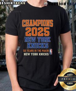 Alt Text: New York Knicks Champions T-Shirt celebrating playoff victories, showcasing team pride and years of dedication.