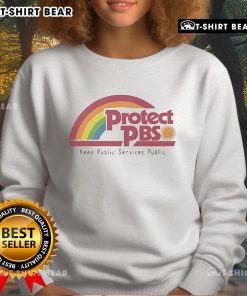 Top Protect PBS Rainbow Keep Public Service sweatshirt featuring a vibrant design, perfect for promoting public service.