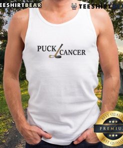 Top Puck Cancer ice hockey tank top featuring a bold design, perfect for hockey fans supporting cancer awareness.