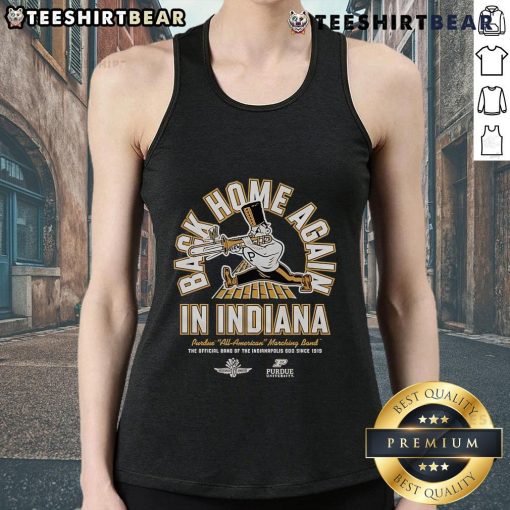Top Purdue Boilermakers back home again in Indiana tank top, showcasing team spirit and pride in vibrant colors.