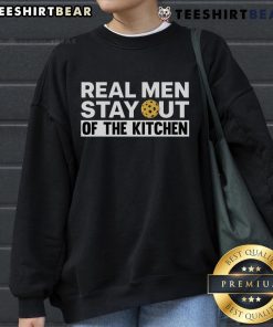 Top Real Men Stay Out of the Kitchen Pickleball Sports Sweatshirt in navy, featuring a fun pickleball graphic and casual fit.