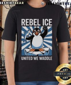 Top Rebel Ice United We Waddle Ladies Tee showcasing a stylish design perfect for casual wear and winter fun.